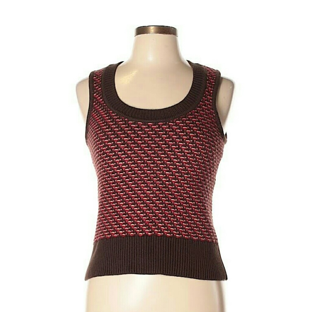 Fall Brown Talbots Sweater Vest Petite S